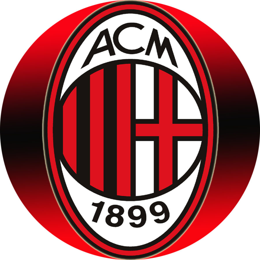 Cialda in ostia per torta tonda MILAN LOGO STEMMA CALCIO, personalizzata con nome, commestibile, disco, dolce, torte, cialde, ostie, cake topper, decorazioni, 05