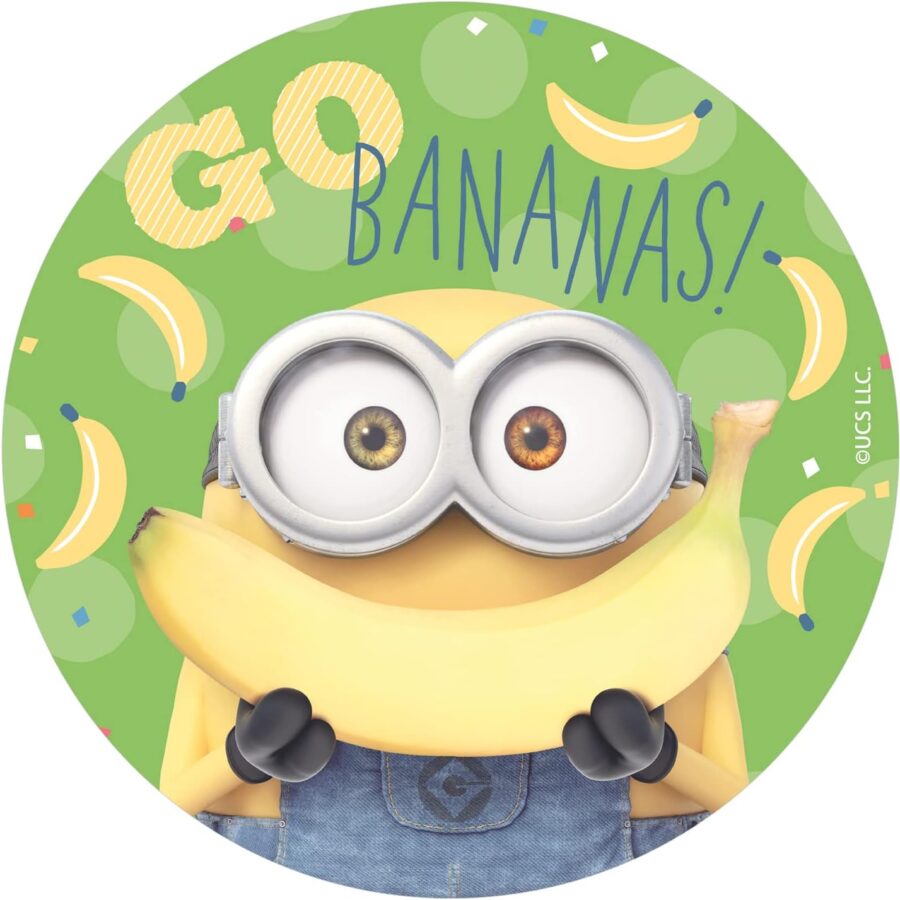 Cialda in ostia per torta tonda commestibile senza glutine, MINIONS, personalizzata con nome, disco, dolce, torte, cialde, fogli, ostie, cake topper, decorazioni, AT