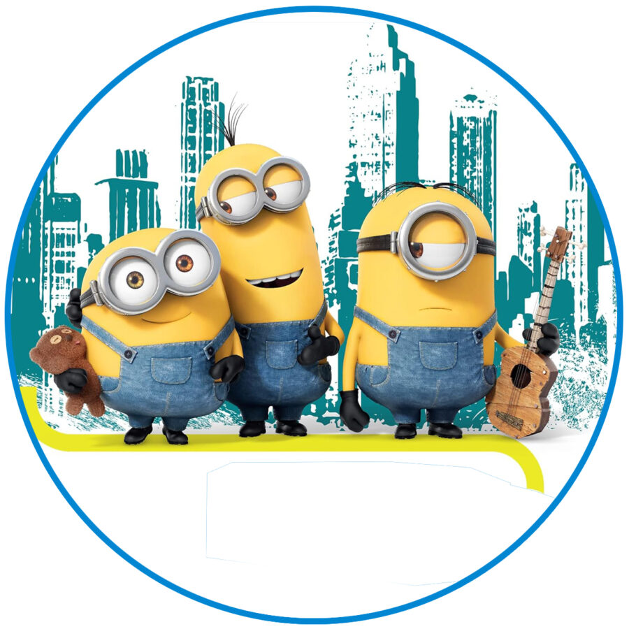 Cialda in ostia per torta tonda commestibile senza glutine, MINIONS, personalizzata con nome, disco, dolce, torte, cialde, fogli, ostie, cake topper, decorazioni, AV