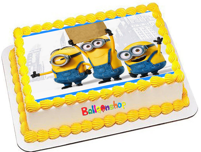 Cialda in ostia per torta rettangolare commestibile senza glutine, MINIONS, personalizzata con nome, disco, dolce, torte, cialde, fogli, ostie, cake topper, decorazioni, EH
