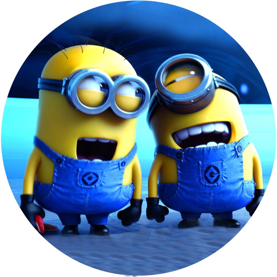 Cialda in ostia per torta tonda commestibile senza glutine, MINIONS, personalizzata con nome, disco, dolce, torte, cialde, fogli, ostie, cake topper, decorazioni, BM