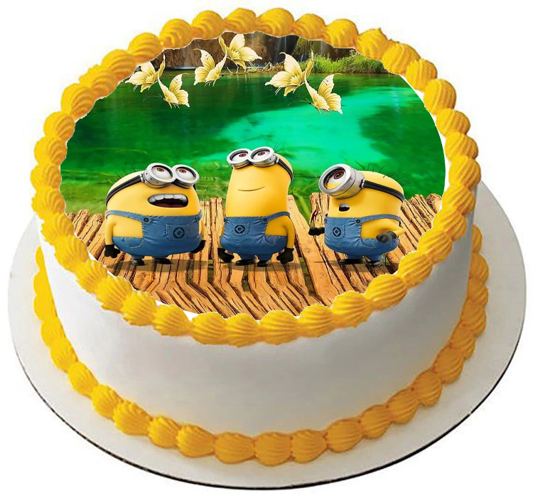 Cialda in ostia per torta tonda commestibile senza glutine, MINIONS, personalizzata con nome, disco, dolce, torte, cialde, fogli, ostie, cake topper, decorazioni, ET