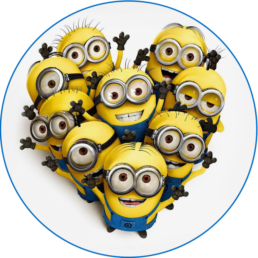 Cialda in ostia per torta tonda commestibile senza glutine, MINIONS, personalizzata con nome, disco, dolce, torte, cialde, fogli, ostie, cake topper, decorazioni, BZ