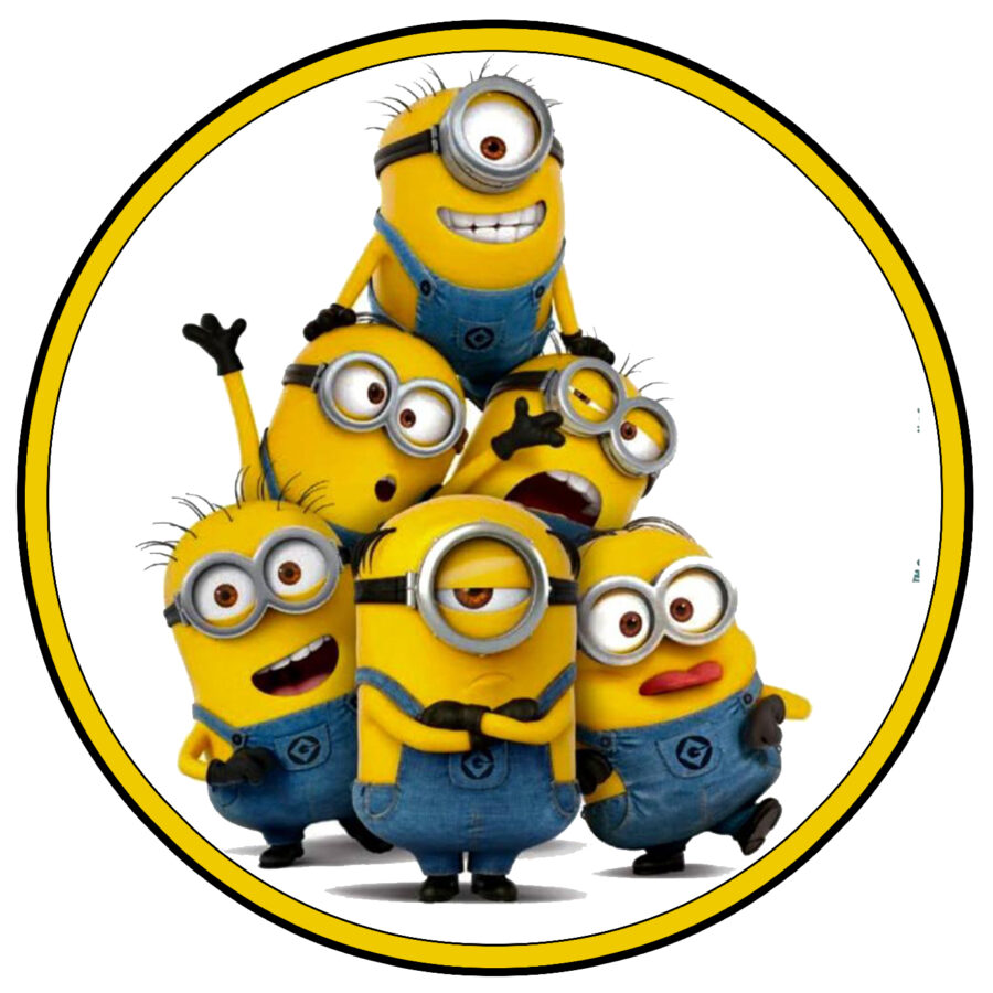 Cialda in ostia per torta tonda commestibile senza glutine, MINIONS, personalizzata con nome, disco, dolce, torte, cialde, fogli, ostie, cake topper, decorazioni, DO