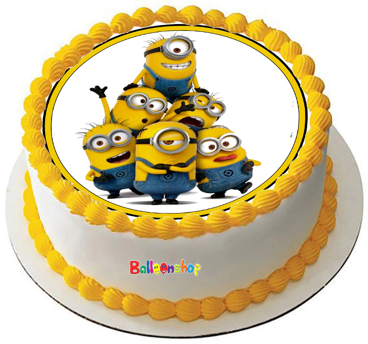 Cialda in ostia per torta tonda commestibile senza glutine, MINIONS, personalizzata con nome, disco, dolce, torte, cialde, fogli, ostie, cake topper, decorazioni, EQ