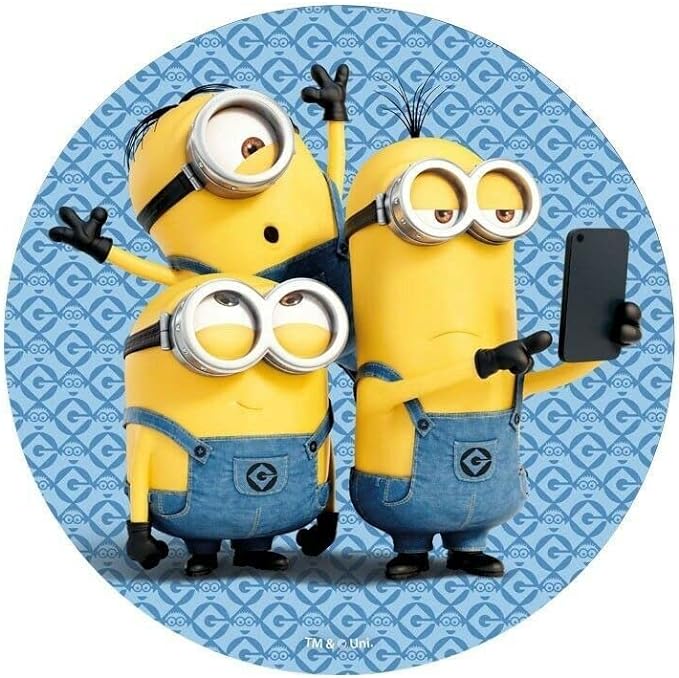 Cialda in ostia per torta tonda commestibile senza glutine, MINIONS, personalizzata con nome, disco, dolce, torte, cialde, fogli, ostie, cake topper, decorazioni, AP