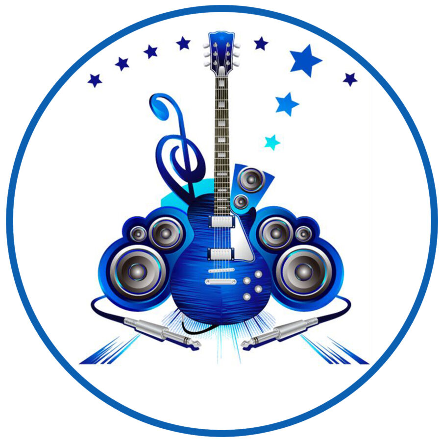 Cialda in ostia commestibile per torta tonda MUSICA, CHITARRA ELETTRICA, NOTE MUSICALI, personalizzata con nome, disco, dolce, torte, cialde, foglio, ostie, cake topper, decorazioni, AL