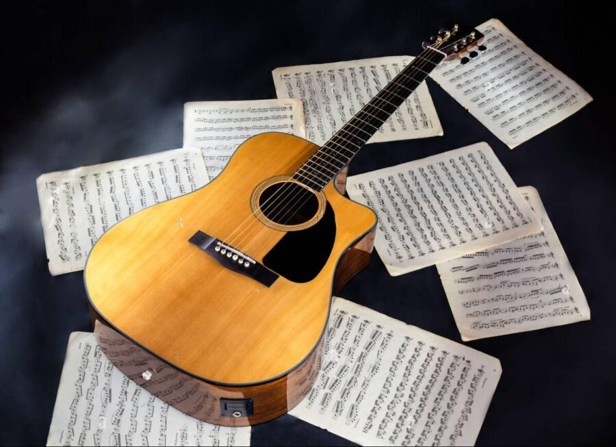 Cialda in ostia commestibile per torta rettangolare MUSICA, CHITARRA, NOTE MUSICALI, personalizzata con nome, disco, dolce, torte, cialde, foglio, ostie, cake topper, decorazioni, AR