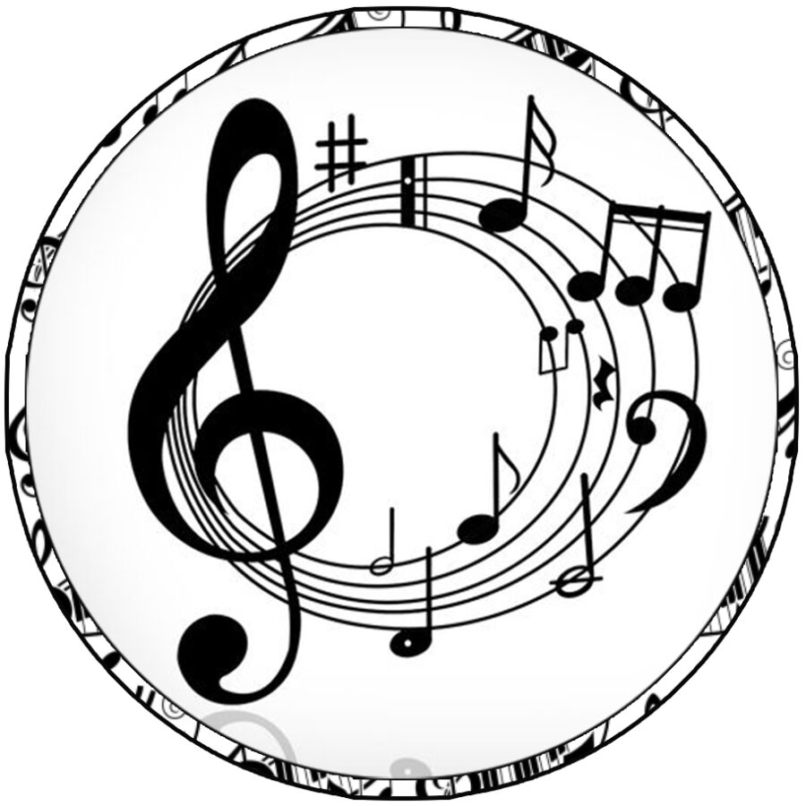 Cialda in ostia commestibile per torta tonda MUSICA PENTAGRAMMA, NOTE MUSICALI, personalizzata con nome, disco, dolce, torte, cialde, ostie, cake topper, decorazioni, 14