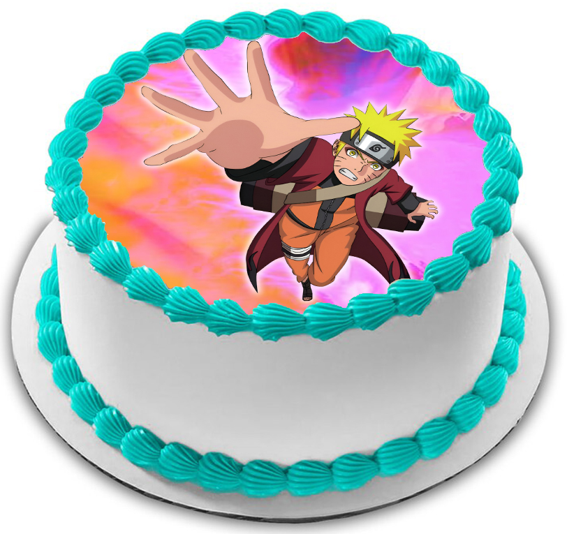 Cialda in ostia per torta tonda commestibile senza glutine, NARUTO, personalizzata con nome, disco, dolce, torte, cialde, fogli, ostie, cake topper, decorazioni, AB