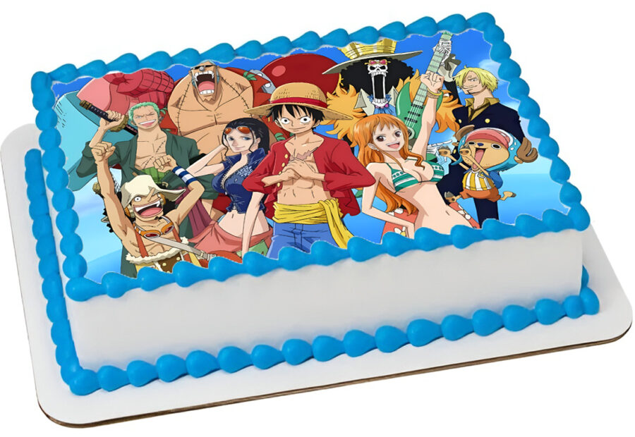 Cialda in ostia per torta rettangolare commestibile senza glutine, ONE PIECE, personalizzata con nome, disco, dolce, torte, cialde, fogli, ostie, cake topper, decorazioni, DH