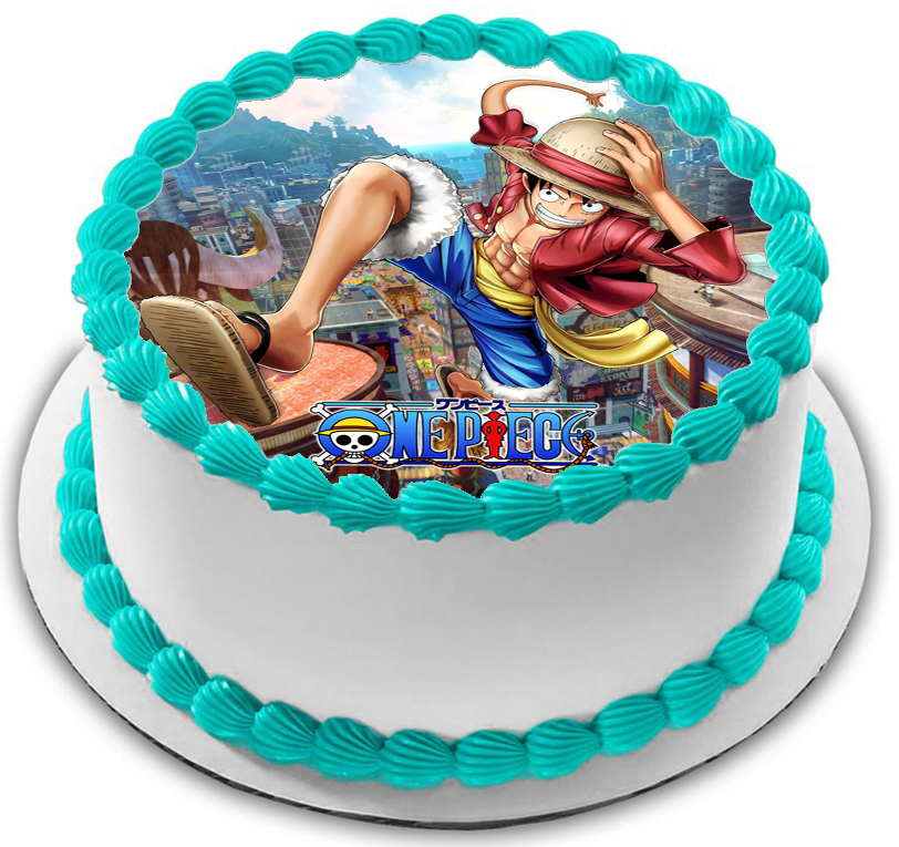Cialda in ostia per torta tonda commestibile senza glutine, ONE PIECE, personalizzata con nome, disco, dolce, torte, cialde, fogli, ostie, cake topper, decorazioni, DR