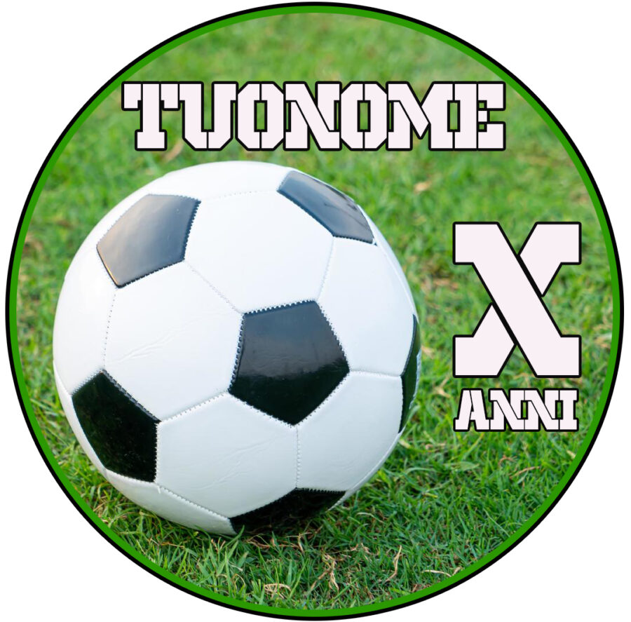 Cialda in ostia per torta tonda PALLONE DA CALCIO, personalizzata con nome, disco, dolce, torte, cialde, ostie, cake topper, decorazioni, 22