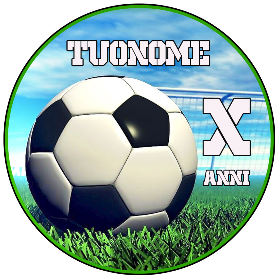 Cialda in ostia per torta tonda PALLONE DA CALCIO, personalizzata con nome, disco, dolce, torte, cialde, ostie, cake topper, decorazioni, 23