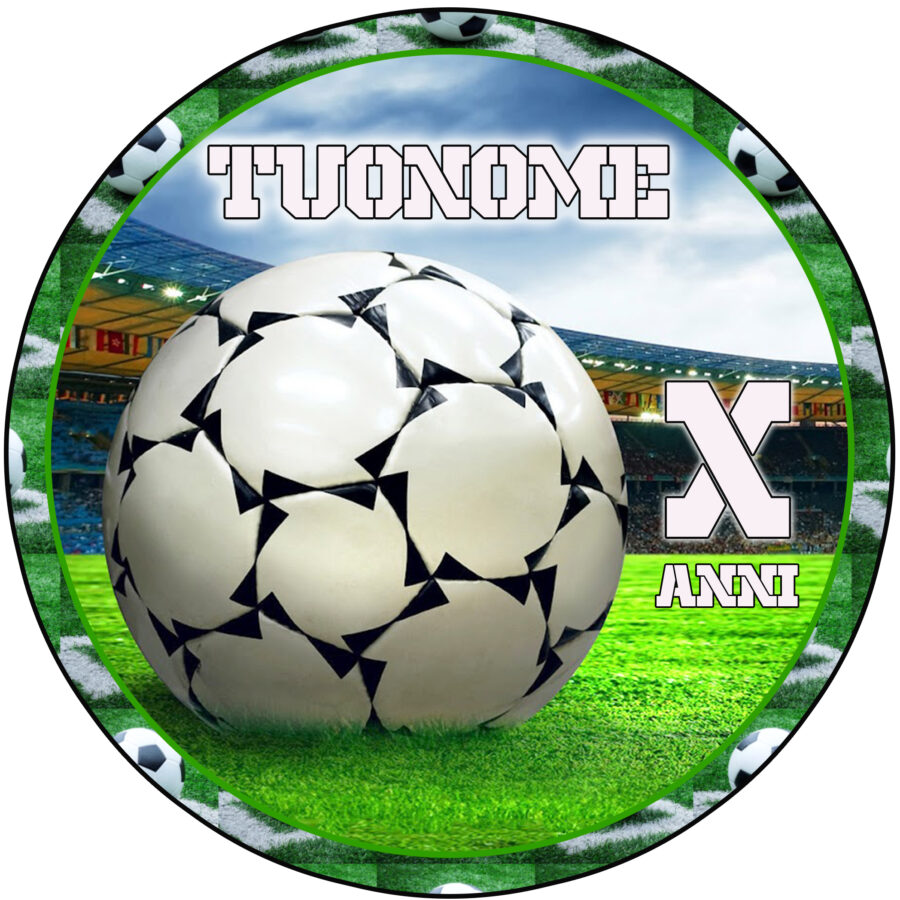 Cialda in ostia per torta tonda PALLONE DA CALCIO, personalizzata con nome, disco, dolce, torte, cialde, ostie, cake topper, decorazioni, 35