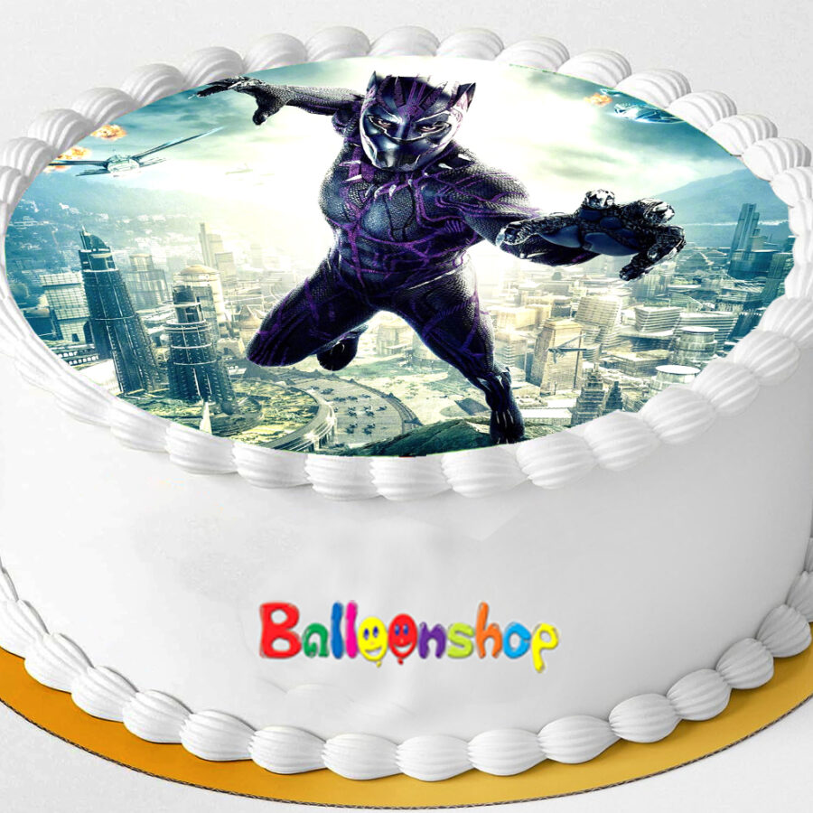 Cialda ostia senza glutine per torta tonda, PANTERA NERA, BLACK PANTHER, personalizzata con nome, disco, dolce, torte, cialde, ostie, cake topper, decorazioni, AM
