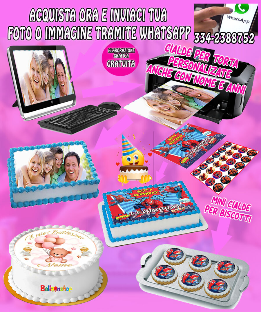 Ostia per torta PERSONALIZZATA con FOTO o GRAFICA inviata da VOI, cialda, disco, dolce, torte, ostie, cake topper dolce, decorazioni, AC