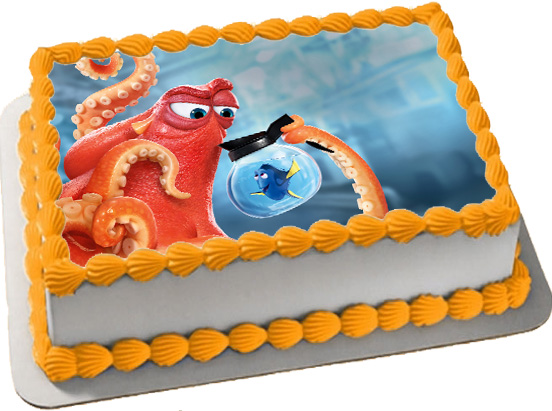 Cialda in ostia per torta rettangolare senza glutine, PESCIOLINO DORY, DISNEY, personalizzata con nome, disco, dolce, torte, cialde, fogli, ostie, cake topper, decorazioni, AA