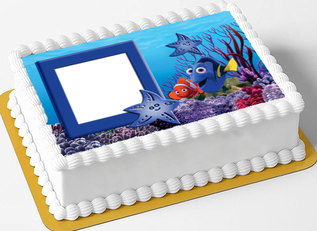 Cialda in ostia per torta rettangolare senza glutine, PESCIOLINO, NEMO, DISNEY, personalizzata con nome, disco, dolce, torte, cialde, fogli, ostie, cake topper, decorazioni, BD