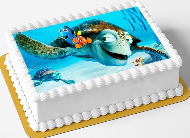 Cialda in ostia per torta rettangolare senza glutine, PESCIOLINO, NEMO, DISNEY, personalizzata con nome, disco, dolce, torte, cialde, fogli, ostie, cake topper, decorazioni, BP
