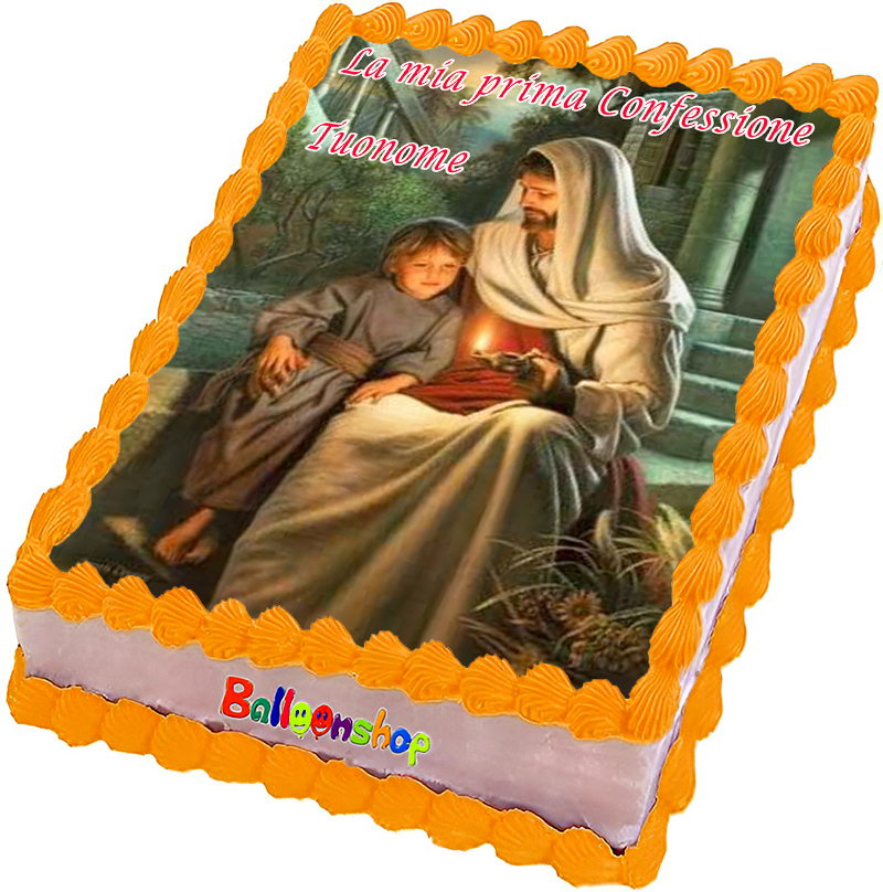 Cialda ostia per torta rettangolare, PRIMA CONFESSIONE, personalizzata con nome, disco, dolce, torte, cialde, ostie, cake topper, decorazioni, AO
