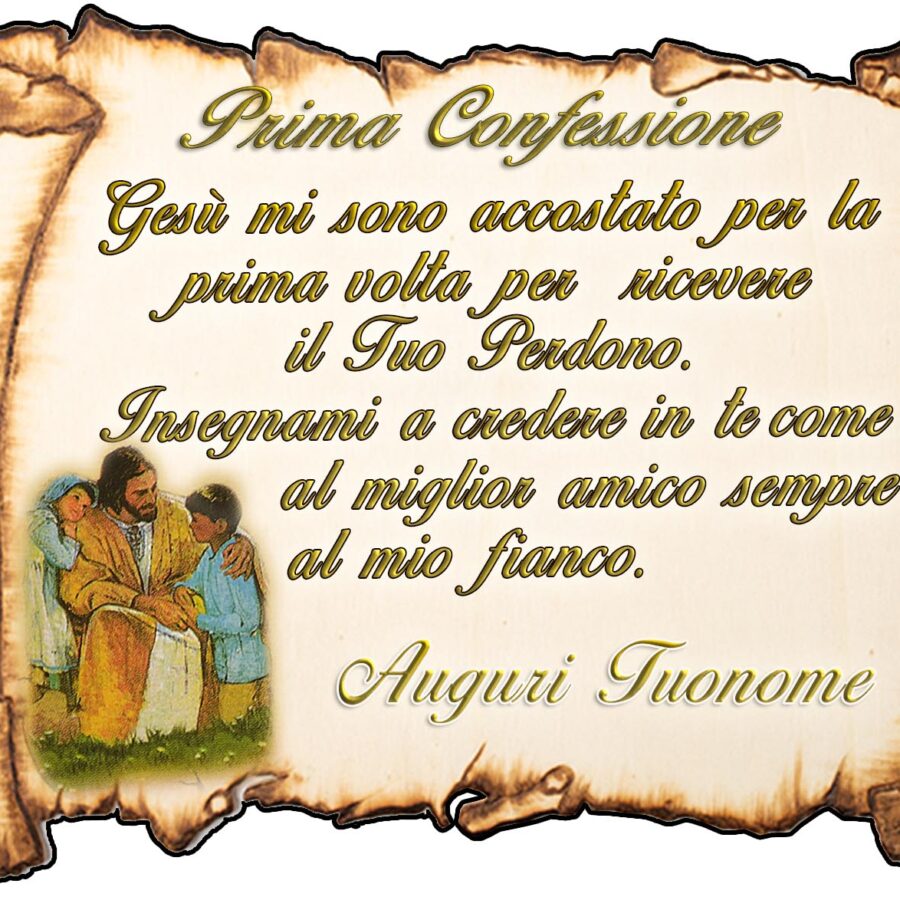 Cialda ostia per torta rettangolare, PRIMA CONFESSIONE, personalizzata con nome, disco, dolce, torte, cialde, ostie, cake topper, decorazioni, AT