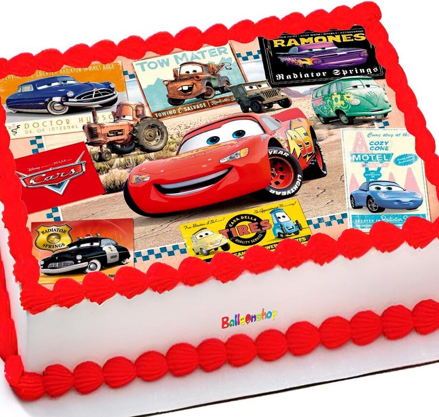 Cialda ostia senza glutine per torta rettangolare, CARS, personalizzata con nome, disco, dolce, torte, cialde, fogli, ostie, cake topper, decorazioni, AG