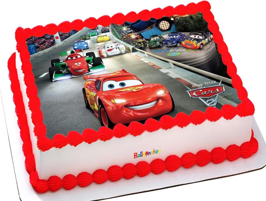 Cialda ostia senza glutine per torta rettangolare, CARS 2, personalizzata con nome, disco, dolce, torte, cialde, fogli, ostie, cake topper, decorazioni, AR