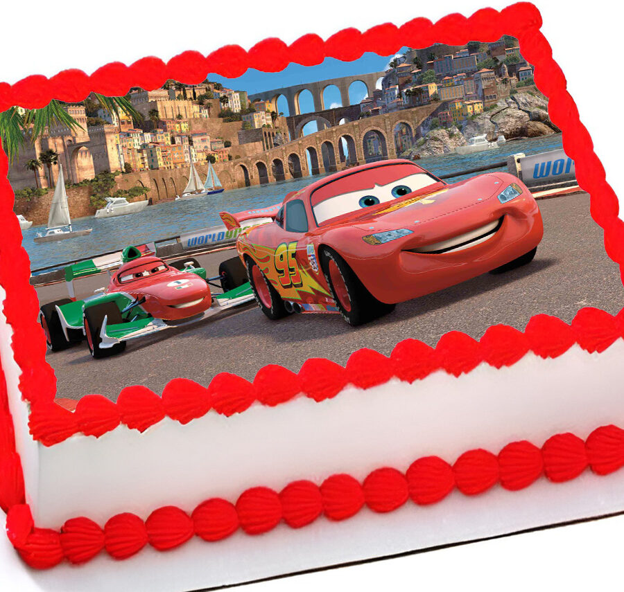 Cialda ostia senza glutine per torta rettangolare, CARS, personalizzata con nome, disco, dolce, torte, cialde, fogli, ostie, cake topper, decorazioni, BE