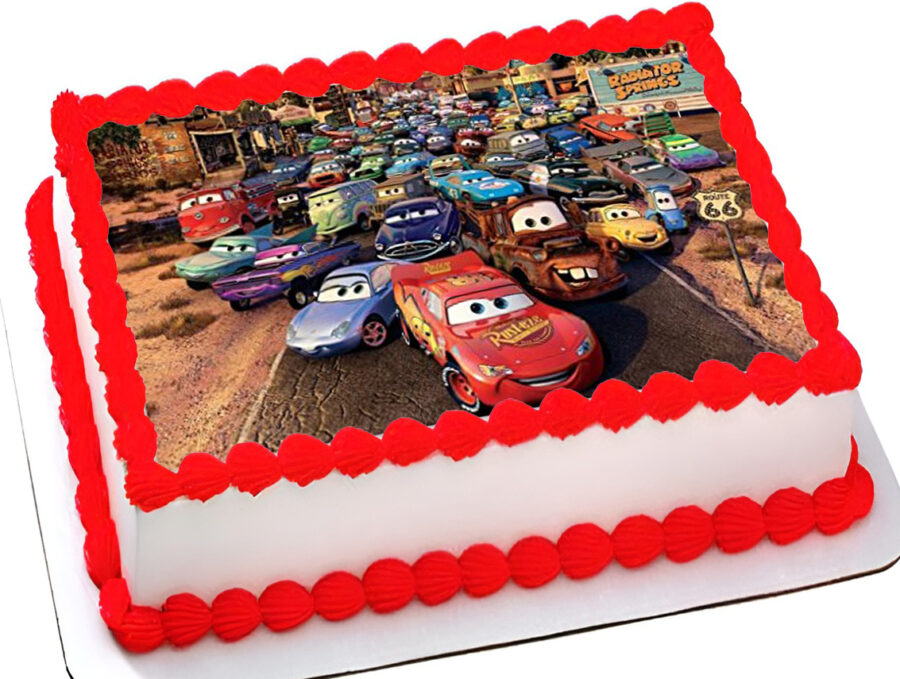 Cialda ostia senza glutine per torta rettangolare, CARS, personalizzata con nome, disco, dolce, torte, cialde, fogli, ostie, cake topper, decorazioni, BU