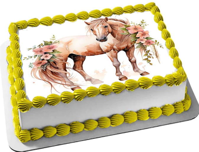 Cialda ostia senza glutine per torta rettangolare, CAVALLO, CAVALLI, personalizzata con nome, disco, dolce, torte, cialde, fogli, ostie, cake topper, decorazioni, AV