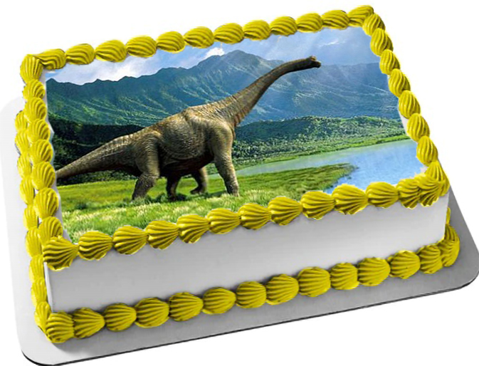 Cialda ostia senza glutine per torta rettangolare, DINOSAURI, DINOSAURO, personalizzata con nome, disco, dolce, torte, cialde, foglio, ostie, cake topper, decorazioni, BD