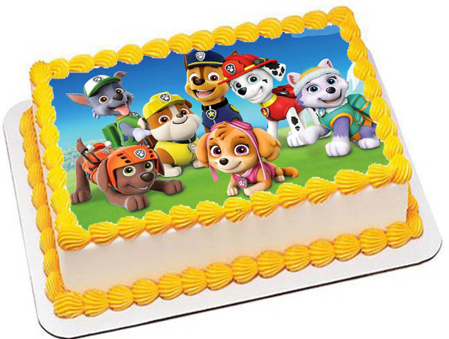 Cialda ostia senza glutine per torta rettangolare, PAW PATROL, personalizzata con nome, disco, dolce, torte, cialde, ostie, cake topper, decorazioni, BH