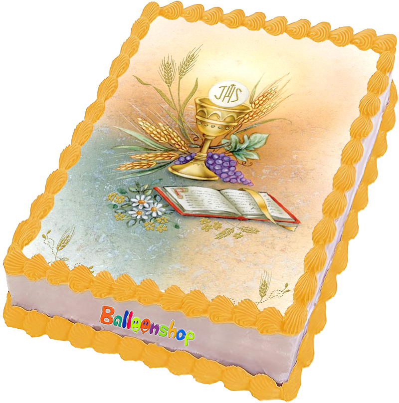 Cialda in ostia per torta rettangolare commestibile senza glutine PRIMA COMUNIONE, personalizzata con nome, disco, dolce, torte, cialde, ostie, cake topper, decorazioni, AS