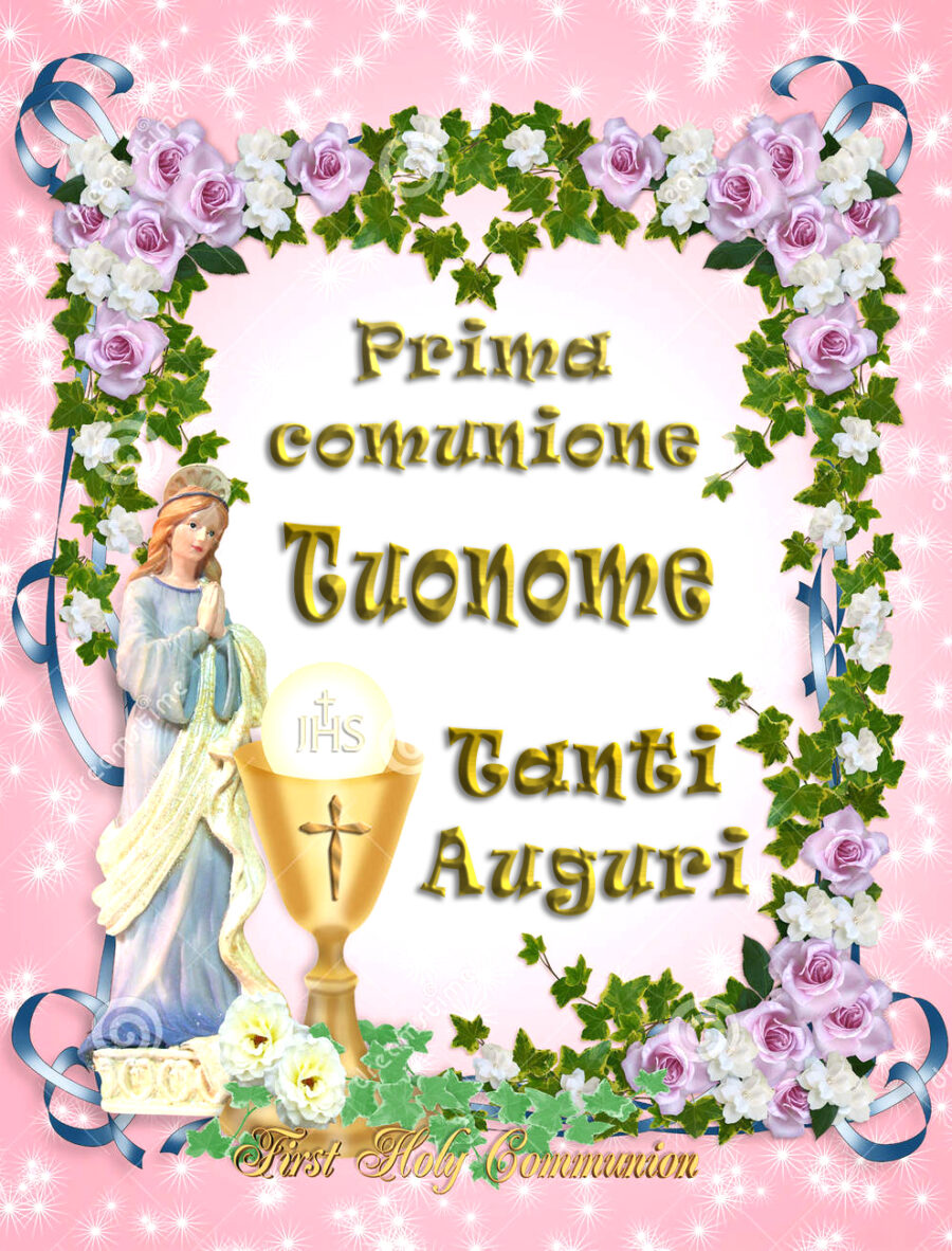 Cialda in ostia per torta rettangolare commestibile senza glutine PRIMA COMUNIONE, personalizzata con nome, disco, dolce, torte, cialde, ostie, cake topper, decorazioni, BA - immagine 2