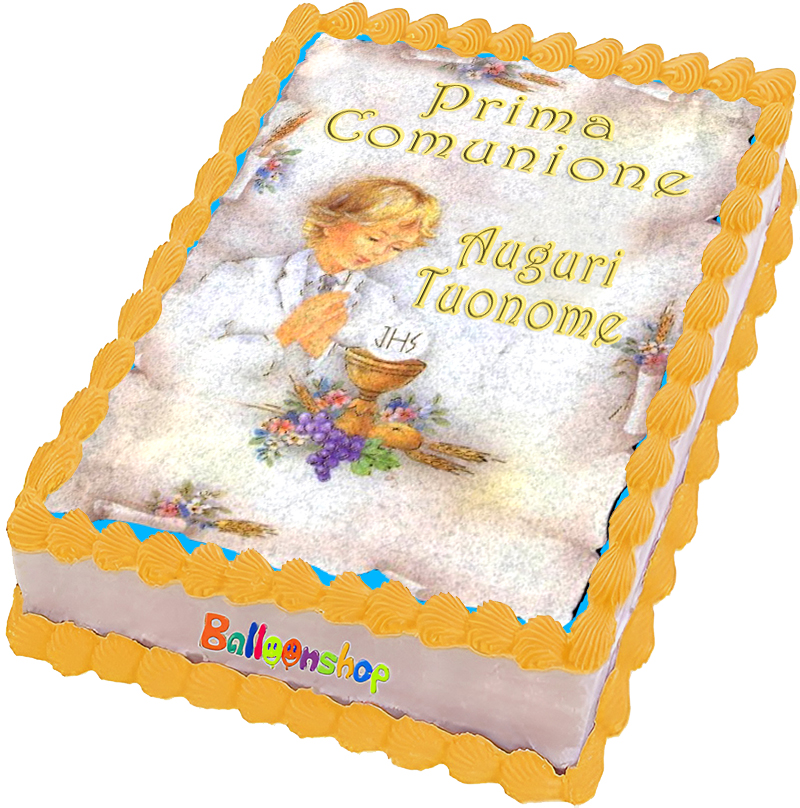Cialda in ostia per torta rettangolare commestibile senza glutine PRIMA COMUNIONE, personalizzata con nome, disco, dolce, torte, cialde, ostie, cake topper, decorazioni, BI