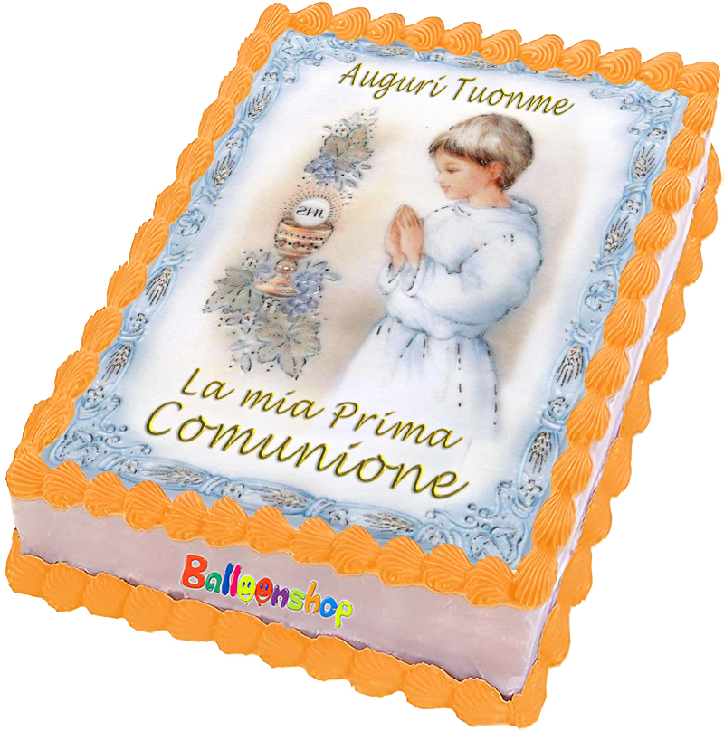 Cialda in ostia per torta rettangolare commestibile senza glutine PRIMA COMUNIONE, personalizzata con nome, disco, dolce, torte, cialde, ostie, cake topper, decorazioni, BS