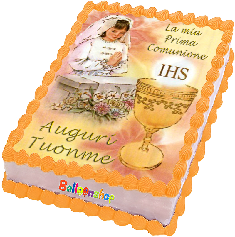 Cialda in ostia per torta rettangolare commestibile senza glutine PRIMA COMUNIONE, personalizzata con nome, disco, dolce, torte, cialde, ostie, cake topper, decorazioni, BT