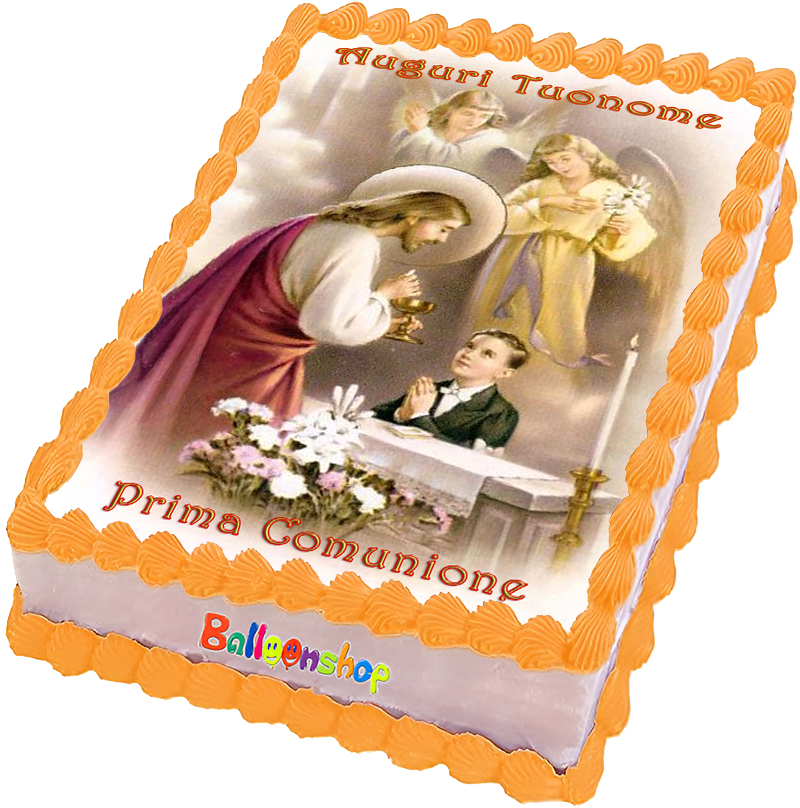Cialda in ostia per torta rettangolare commestibile senza glutine PRIMA COMUNIONE, personalizzata con nome, disco, dolce, torte, cialde, ostie, cake topper, decorazioni, BV