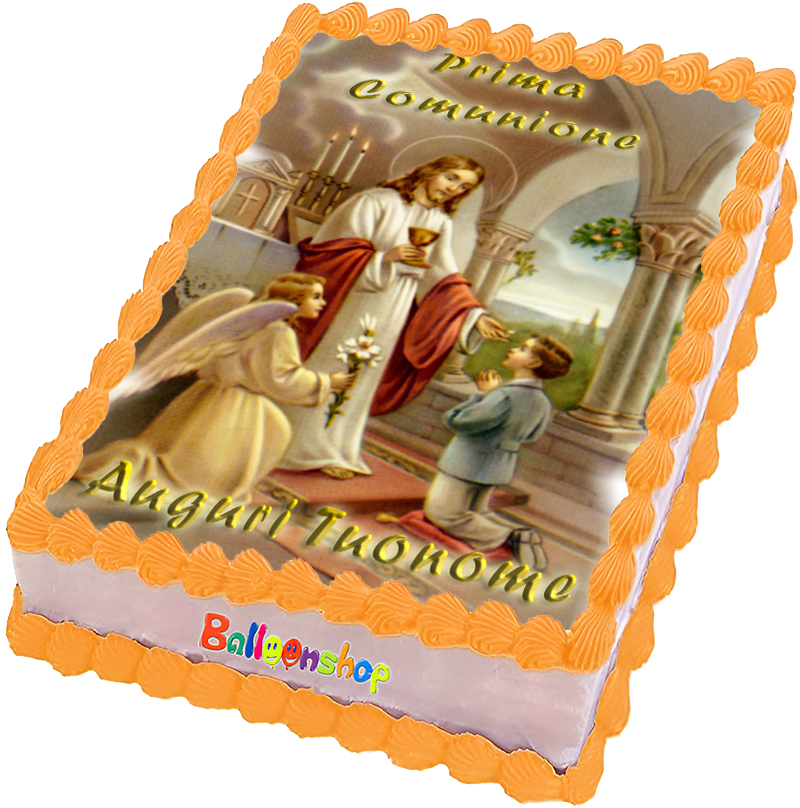 Cialda in ostia per torta rettangolare commestibile senza glutine PRIMA COMUNIONE, personalizzata con nome, disco, dolce, torte, cialde, ostie, cake topper, decorazioni, BZ