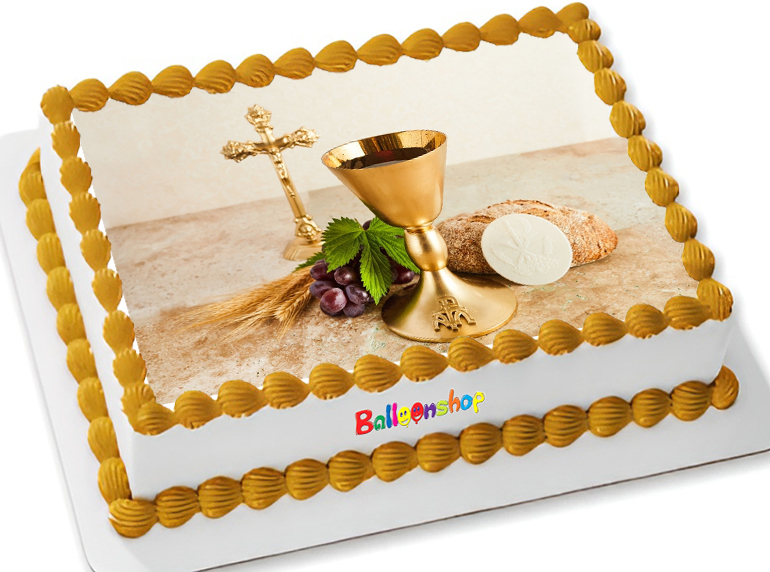 Cialda in ostia per torta rettangolare commestibile senza glutine PRIMA COMUNIONE, personalizzata con nome, disco, dolce, torte, cialde, ostie, cake topper, decorazioni, AH