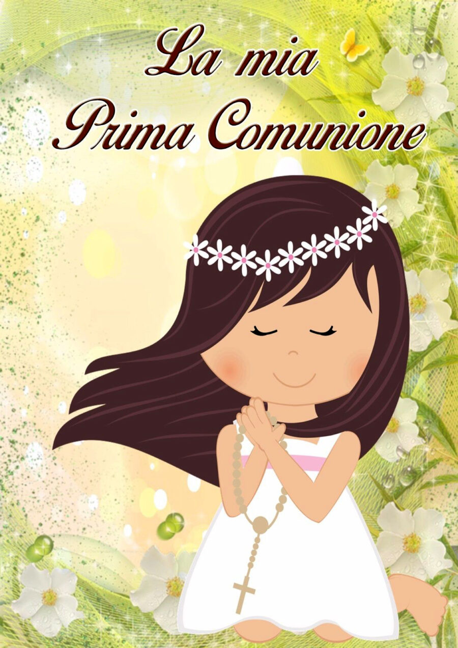 Cialda in ostia per torta rettangolare commestibile senza glutine PRIMA COMUNIONE, personalizzata con nome, disco, dolce, torte, cialde, ostie, cake topper, decorazioni, CR - immagine 2