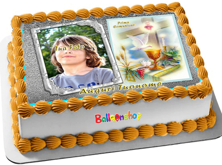 Cialda in ostia per torta rettangolare commestibile senza glutine PRIMA COMUNIONE, personalizzata con nome, disco, dolce, torte, cialde, ostie, cake topper, decorazioni, CU