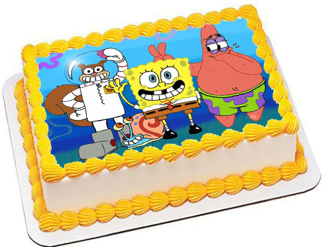 Cialda ostia senza glutine per torta rettangolare, SPONGEBOB, personalizzata con nome, disco, dolce, torte, cialde, ostie, cake topper, decorazioni, AZ