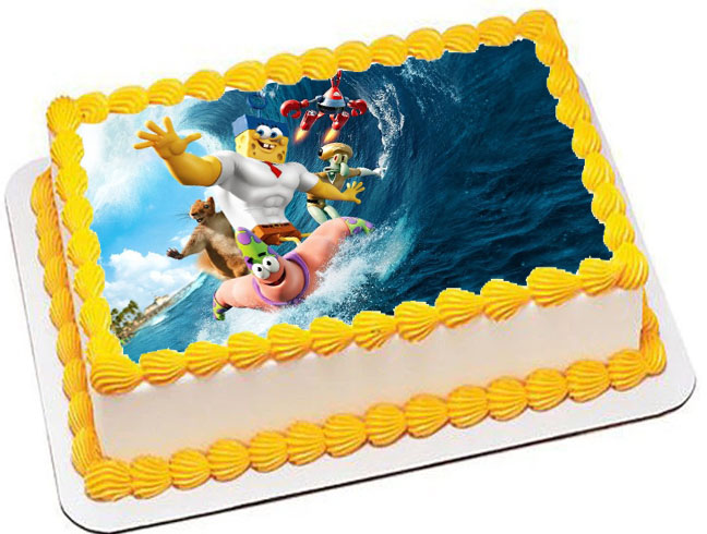 Cialda ostia senza glutine per torta rettangolare, SPONGEBOB, personalizzata con nome, disco, dolce, torte, cialde, ostie, cake topper, decorazioni, BE
