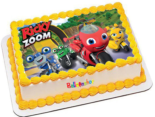 Cialda in ostia per torta rettangolare commestibile senza glutine, RICKY ZOOM, personalizzata con nome, disco, dolce, torte, cialde, fogli, ostie, cake topper, decorazioni, AG