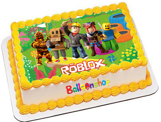 Cialda in ostia per torta rettangolare ROBLOX, personalizzata con nome, disco, dolce, torte, cialde, ostie, cake topper, decorazioni, AE