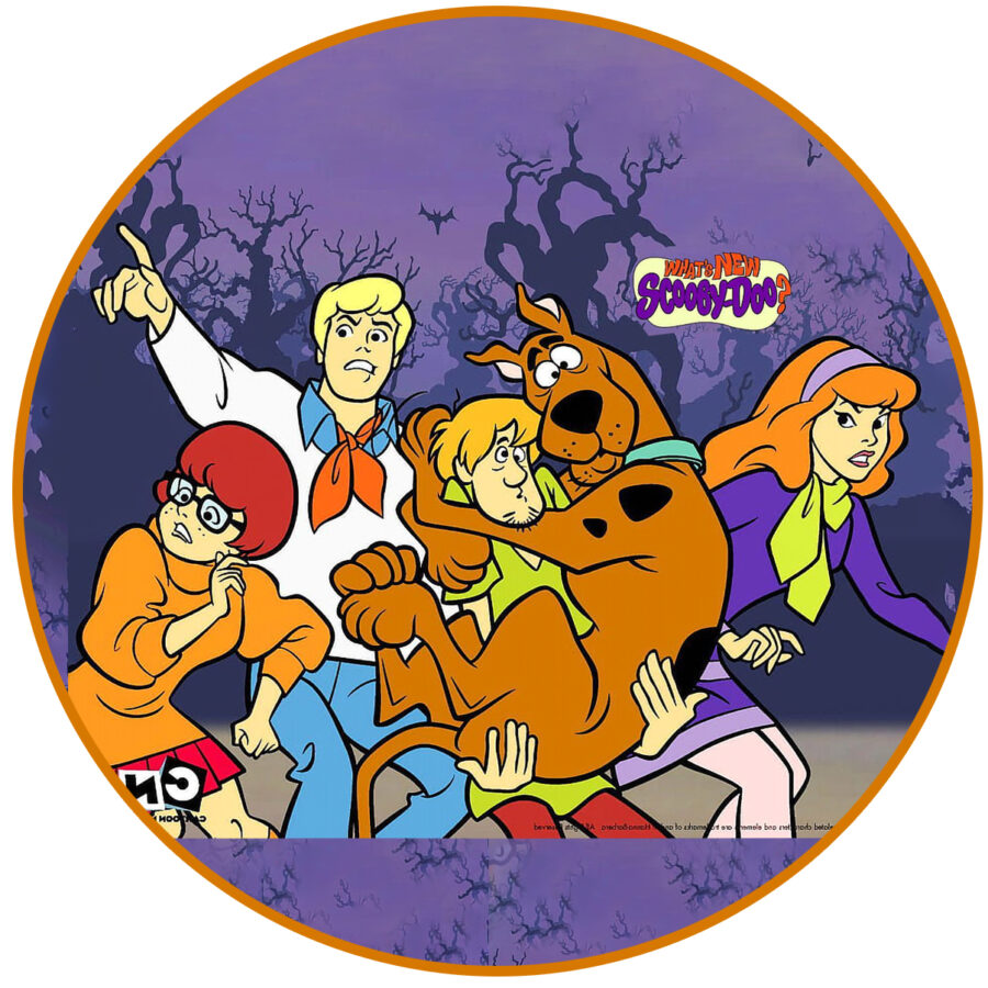 Cialda in ostia commestibile per torta tonda SCOOPY DOO, personalizzata con nome, disco, dolce, torte, cialde, foglio, ostie, cake topper, decorazioni, AC