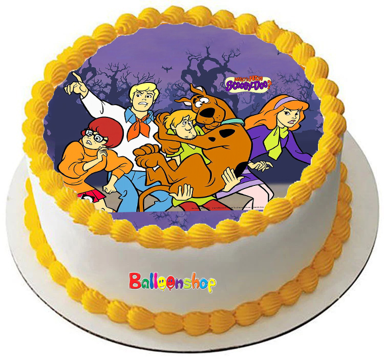 Cialda in ostia commestibile per torta tonda SCOOPY DOO, personalizzata con nome, disco, dolce, torte, cialde, foglio, ostie, cake topper, decorazioni, AD