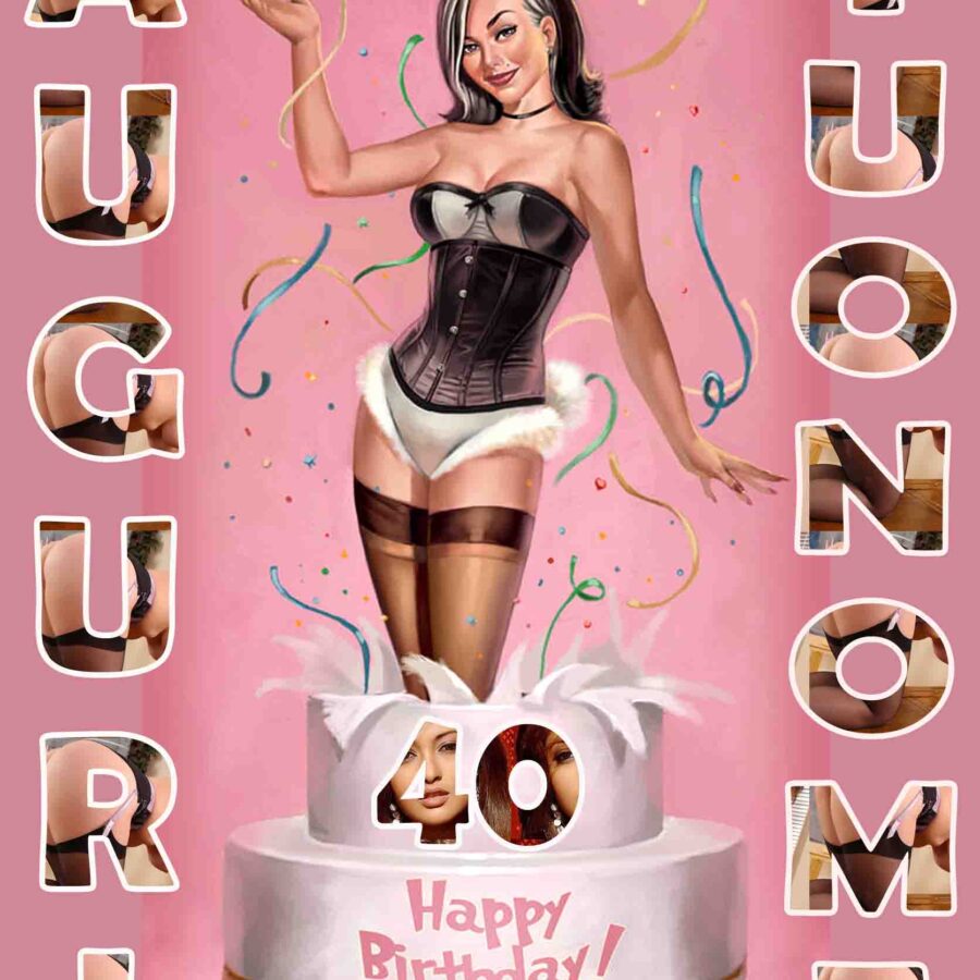Cialda in ostia per torta rettangolare commestibile senza glutine, DONNA SEXY, 40 ANNI, personalizzata con nome, disco, dolce, torte, cialde, fogli, ostie, cake topper, decorazioni, BT
